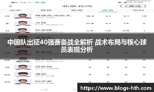 中国队出征40强赛备战全解析 战术布局与核心球员表现分析